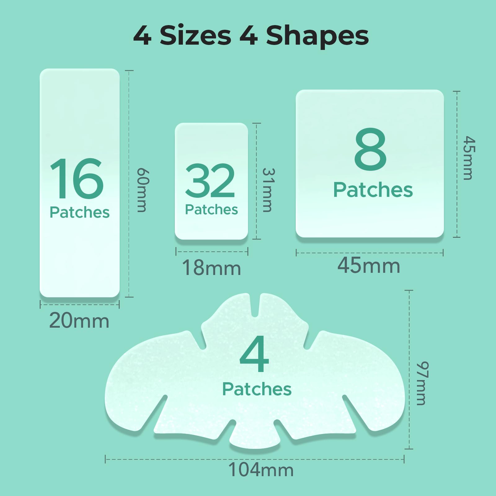 TKTK 443 Count Pimple Patches for Face, Hydrocolloid Acne Patch Bulk, Acne Stickers for Covering Cheeks, Forehead, Chin Blemishes Zit Breakouts for All Skin Types (Dots, Strip, Contoured 5 Sizes)
